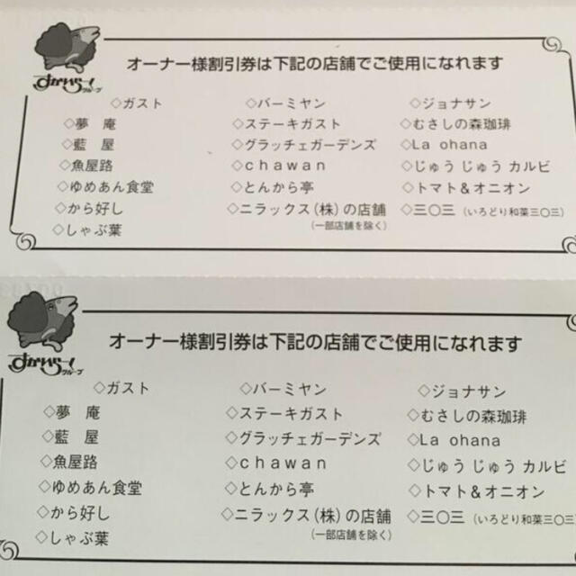 すかいらーく(スカイラーク)のすかいらーく　　25%  割引き券　6枚 チケットの優待券/割引券(レストラン/食事券)の商品写真