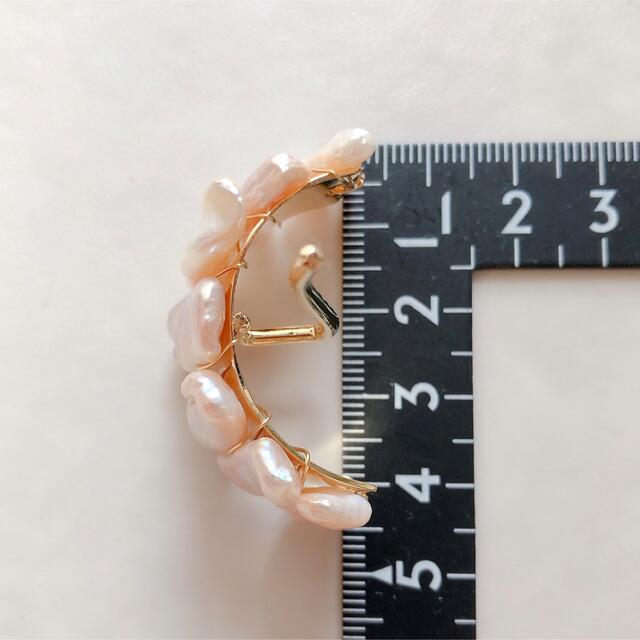 pink pearl barrette / pony hook レディースのヘアアクセサリー(バレッタ/ヘアクリップ)の商品写真