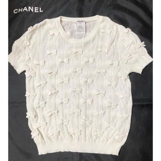 シャネル(CHANEL)のシャネル❤リボン ニット カットソー(Tシャツ(半袖/袖なし))