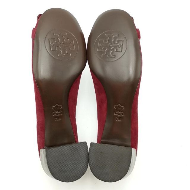 美品 トリーバーチ パンプス 靴 ロゴ スエード 7M 03-21081801