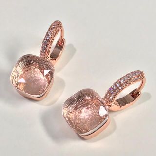 ★キラキラぷっくり☆　パブェピアス　キャンディストーン　クリア　ポーチ付き(ピアス)