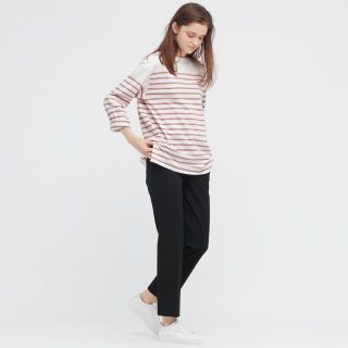 ユニクロ(UNIQLO)のUNIQLO ボーダーオーバーサイズT 完売品 ピンク M(Tシャツ(長袖/七分))