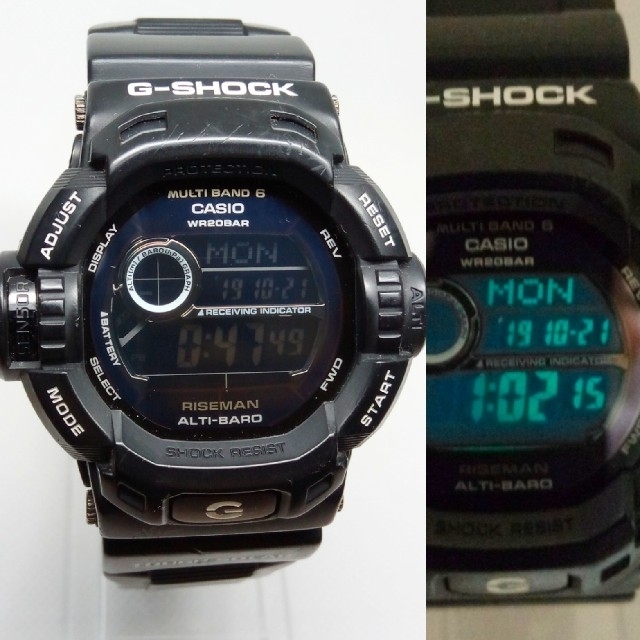 G-SHOCK(ジーショック)のRISEMAN 電波ソーラー！ GW-9200BWJ-1JF G-SHOCK メンズの時計(腕時計(デジタル))の商品写真