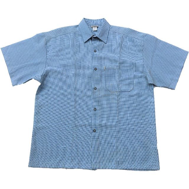 CALTOP(カルトップ)のキャルトップ ミニチェック柄 S/S 半袖 ボタンシャツ スカイブルーXXL メンズのトップス(シャツ)の商品写真