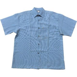 カルトップ(CALTOP)のキャルトップ ミニチェック柄 S/S 半袖 ボタンシャツ スカイブルーXXL(シャツ)