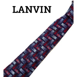 ランバン(LANVIN)のランバン ストライプ ネクタイ ブルー レギュラー LANVIN linvin(ネクタイ)