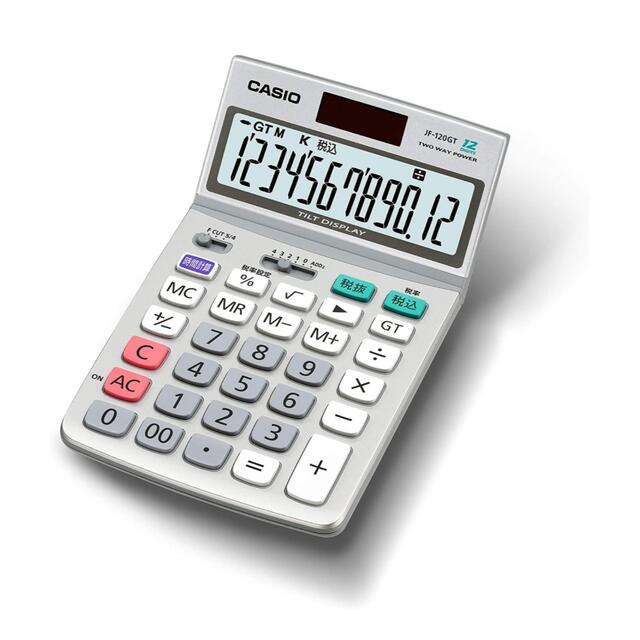 CASIO(カシオ)のカシオ グリーン購入法適合電卓 12桁 ジャストタイプ JF-120GT-N インテリア/住まい/日用品のオフィス用品(オフィス用品一般)の商品写真