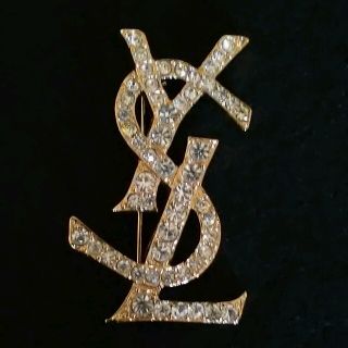 サンローラン(Saint Laurent)の！SALE！★YSL★ラインストーンブローチ(ブローチ/コサージュ)