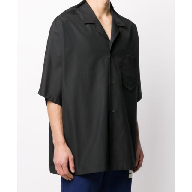 黒40新品 メゾン マルジェラ オーバーサイズ ポプリン 半袖 シャツ ブラック