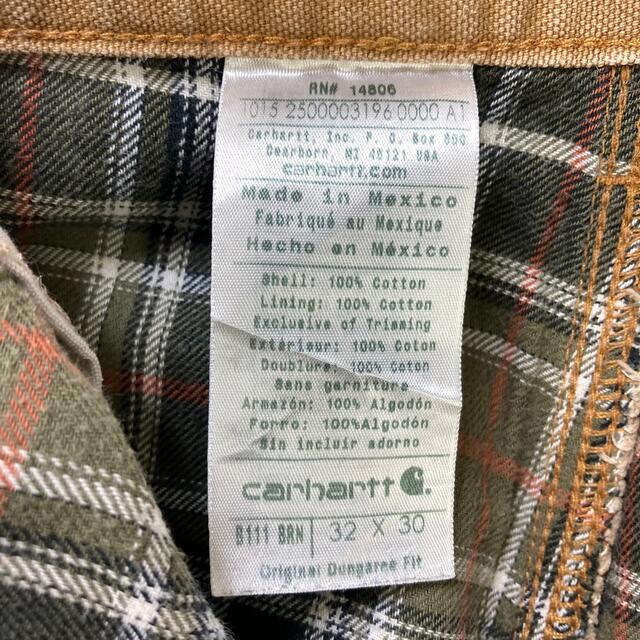 carhartt(カーハート)のCarhartt カーハート w32 レザーパッチ ダックペインターパンツ メンズのパンツ(ペインターパンツ)の商品写真