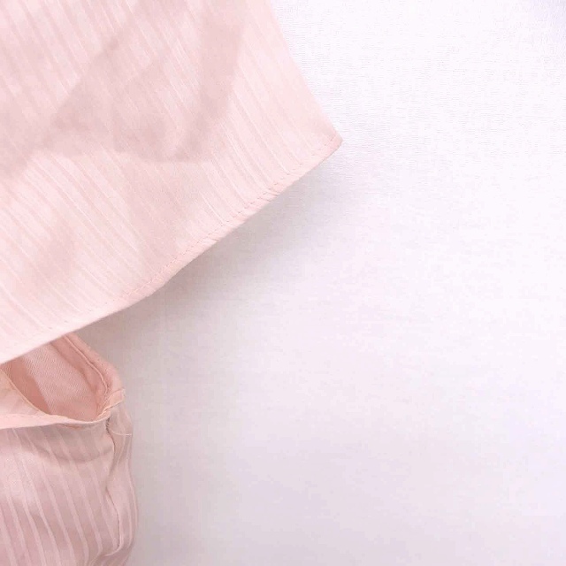 UNTITLED(アンタイトル)のアンタイトル カットソー Tシャツ 丸首 ストライプ 袖透け感 半袖 2 ピンク レディースのトップス(カットソー(半袖/袖なし))の商品写真