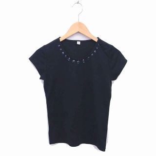 ビューティアンドユースユナイテッドアローズ(BEAUTY&YOUTH UNITED ARROWS)のB&Y ユナイテッドアローズ Tシャツ カットソー 丸首 ビジュー 半袖 黒(Tシャツ(半袖/袖なし))