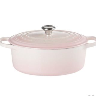 ルクルーゼ(LE CREUSET)のル・クルーゼ　ココット　オーバル　鍋　ピンク(鍋/フライパン)