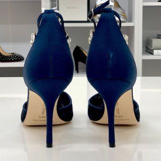 MANOLO BLAHNIK - 4074 マノロブラニク レース ファブリック ビジュー ...