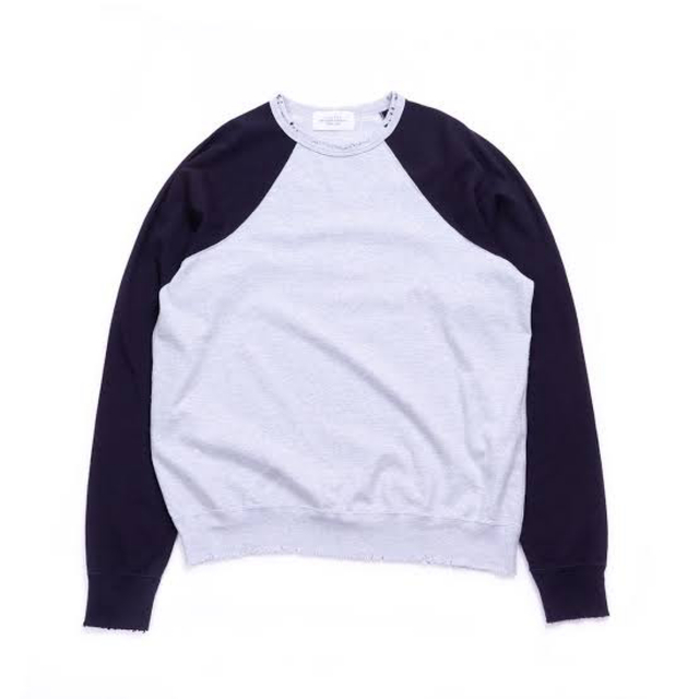 22ss unused 2tone Damage Raglan スウェット