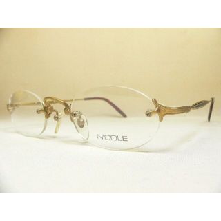 ニコル(NICOLE)のNICOLE ヴィンテージ 眼鏡 フレーム ツーポイント オーバルレンズ ニコル(サングラス/メガネ)