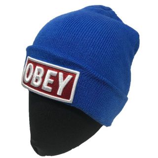 オベイ(OBEY)のOBEY オベイ ワッチニットキャップ ブルー(ニット帽/ビーニー)