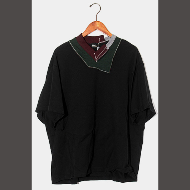 22SS kolor カラー 度詰め天竺VネックTシャツ 3 BLACK-