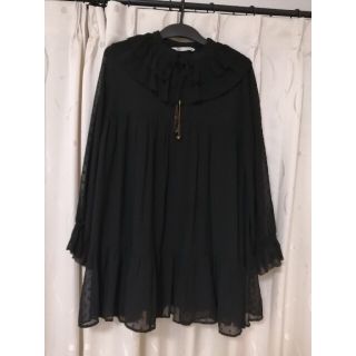 ザラ(ZARA)のZARA 黒フリルチュニック(チュニック)