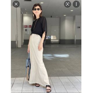 アパルトモンドゥーズィエムクラス(L'Appartement DEUXIEME CLASSE)のGOOD GRIEF!　A Line Fringe Hem Skirt(ロングスカート)