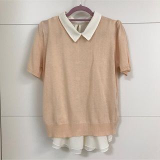 ローリーズファーム(LOWRYS FARM)のLOWRYS FARM 半袖ニットシフォンブラウスセット(シャツ/ブラウス(半袖/袖なし))