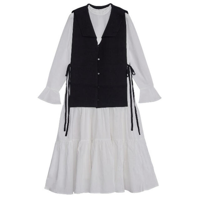 AMERI　COLLAR KNIT VEST WITH DRESS