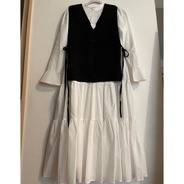 AMERI　COLLAR KNIT VEST WITH DRESS