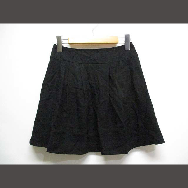 INGNI(イング)のイング INGNI 台形 フレア ウール スカート S 黒 ブラック バックジッ レディースのスカート(ミニスカート)の商品写真