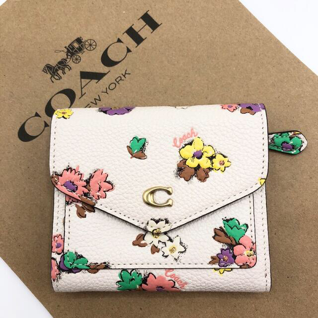 COACH(コーチ)の【COACH☆新作】希少！ウィン スモール ウォレット！フローラル！ホワイト！ レディースのファッション小物(財布)の商品写真