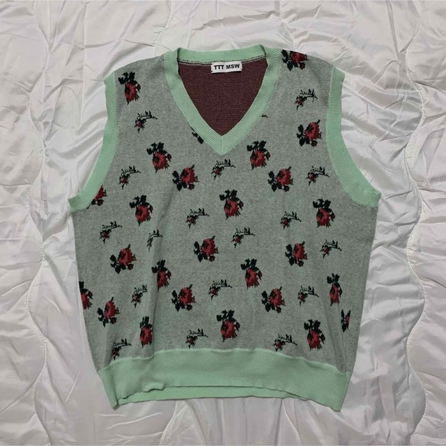 【welcome to college】flower knit vest