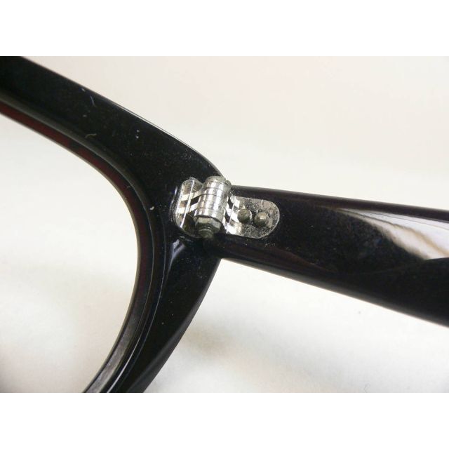 フォックス型 ヴィンテージ 眼鏡 フレーム ストーン装飾 手彫り 国産品?