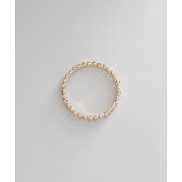 COCOSHNIK(ココシュニック)の10金　ダイヤモンド　縄目×平打ちリング レディースのアクセサリー(リング(指輪))の商品写真