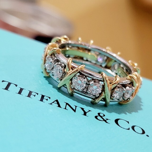 Tiffany & Co. - 186万円 ティファニー K18 Pt950 16ストーン リング