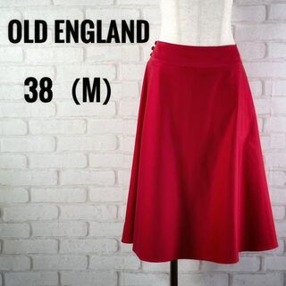 オールドイングランド(OLD ENGLAND)の【美品】❥OLD ENGLAND❥ オールドイングランド フレアスカート 赤 Ꮇ(ひざ丈スカート)