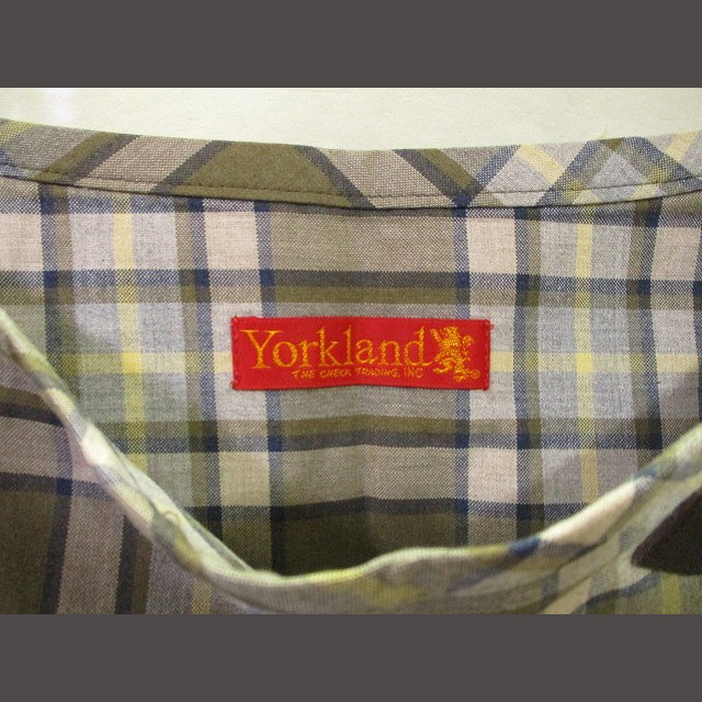 York land ヨークランド フレアスカート チェック柄 グリーン 膝下丈