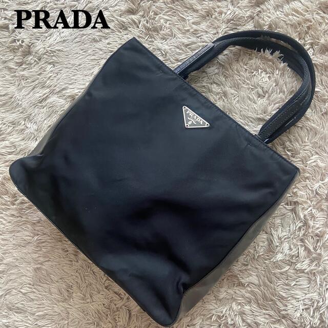 美品】PRADA プラダ ハンドバッグ 三角プレート ロゴプレート ナイロン 100%正規品 8085円引き 