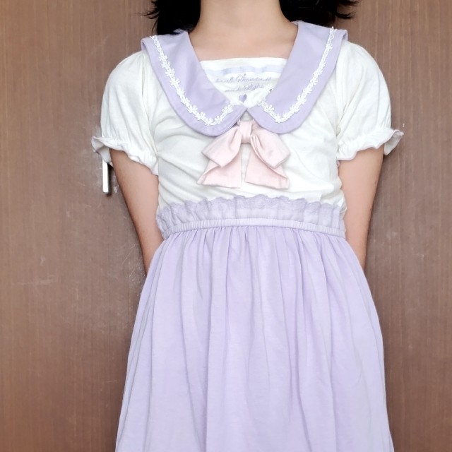 axes femme(アクシーズファム)のアクシーズファム 女の子 夏用 ワンピース紫130 キッズ/ベビー/マタニティのキッズ服女の子用(90cm~)(ワンピース)の商品写真