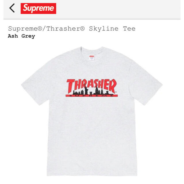 Supreme®/Thrasher® Skyline Tee アッシュグレー　L