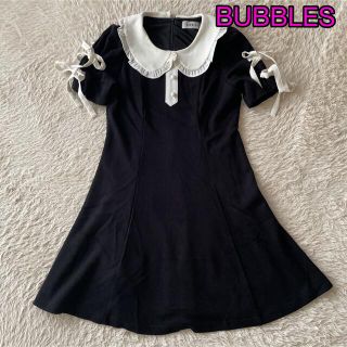 バブルス(Bubbles)のBUBBLES❤袖リボン Blackワンピース(ひざ丈ワンピース)