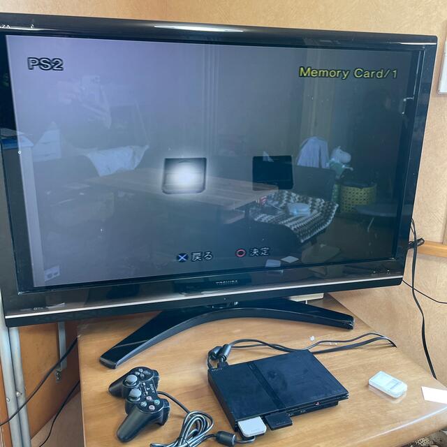 PlayStation2(プレイステーション2)のPlayStation2 薄型　77000型セット　ジャンク品 エンタメ/ホビーのゲームソフト/ゲーム機本体(家庭用ゲーム機本体)の商品写真