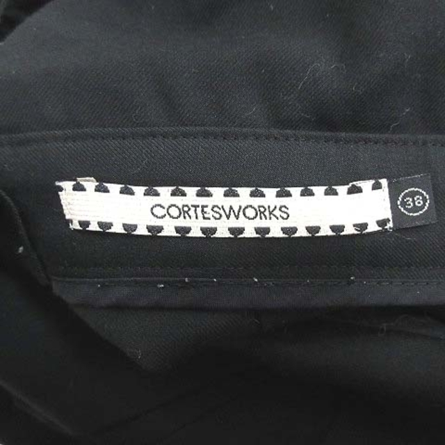 CORTES WORKS(コルテスワークス)のコルテスワークス タイトスカート ひざ丈 サスペンダー付き 38 黒 ■MO レディースのスカート(ひざ丈スカート)の商品写真
