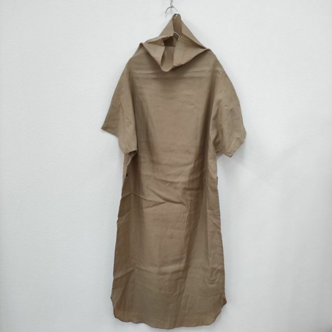 humoresque コットンシルク Off Turtle Dress サイズ38 オフタートルドレス 定価63000円 ワンピース ベージュ レディース ユーモレスク2-0411S▲約62cm裄丈