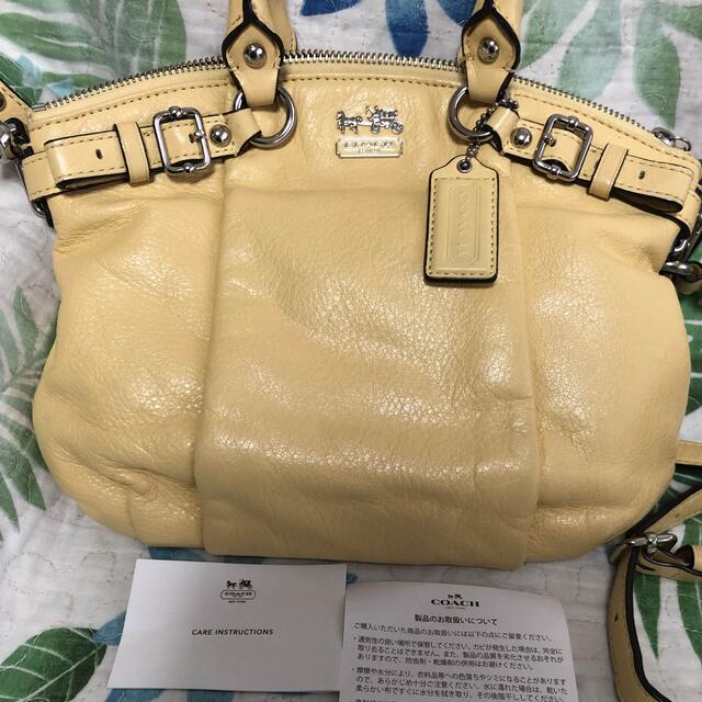 お値下げ！お早い方優先！美品☆正規品・COACH 可愛いイエロー2wayバック