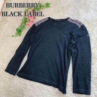 バーバリーブラックレーベル(BURBERRY BLACK LABEL)のバーバリーブラックレーベル 長袖トップス チェック ホースマーク サイズ3(Tシャツ/カットソー(七分/長袖))