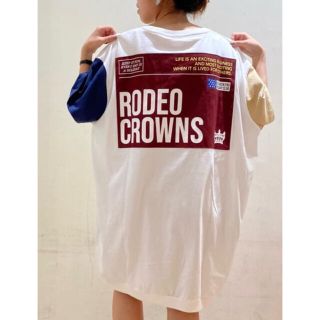 ロデオクラウンズワイドボウル(RODEO CROWNS WIDE BOWL)のロデオ ★クレイジーカラーTワンピース（柄WHT）(ミニワンピース)