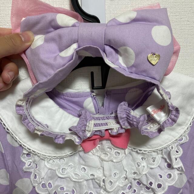 キッズ服女の子用(90cm~)シャーリーテンプル　ドット柄ワンピ