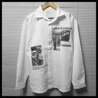 インジアティック(in the attic)のM 新品オーバーサイズガールズフォトシャツWHITE(シャツ)