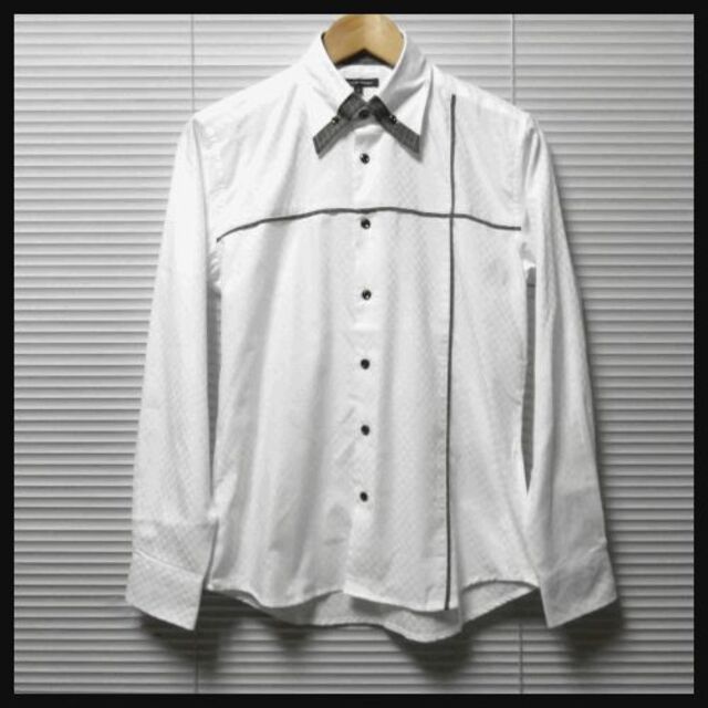 Garcon Wave(ギャルソンウェーブ)のM 新品シャドーチェック切替BDドレスシャツWHITE メンズのトップス(シャツ)の商品写真