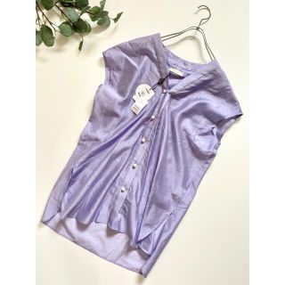 ラウンジドレス(Loungedress)の新品 LOUNGEDRESS  ロングバイヤスフレンチブラウス パープル(シャツ/ブラウス(半袖/袖なし))