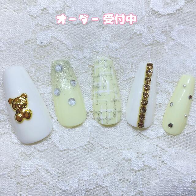 ネイルチップ 量産型地雷系 推しネイル 韓国 黄色 stuff.liu.se